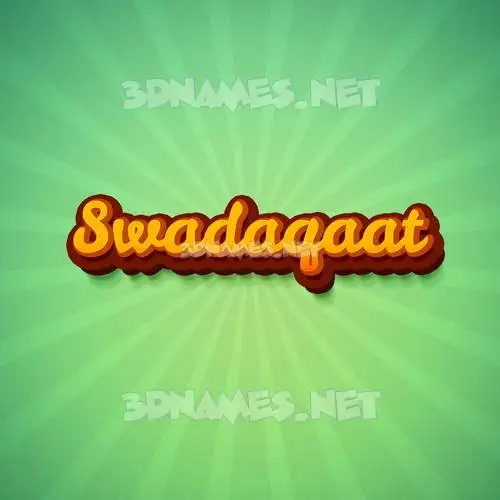 swadaqaat in Green Rays style - 3D name wallpaper