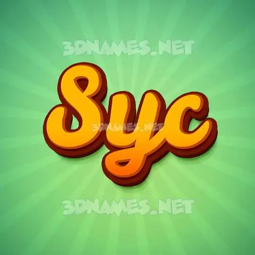syc in Green Rays style - 3D name wallpaper