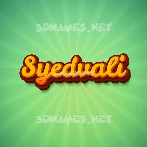 syedvali in Green Rays style - 3D name wallpaper