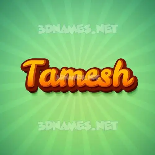 tamesh in Green Rays style - 3D name wallpaper