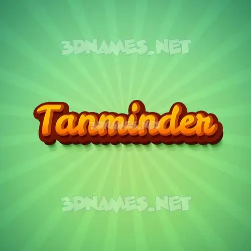 tanminder in Green Rays style - 3D name wallpaper