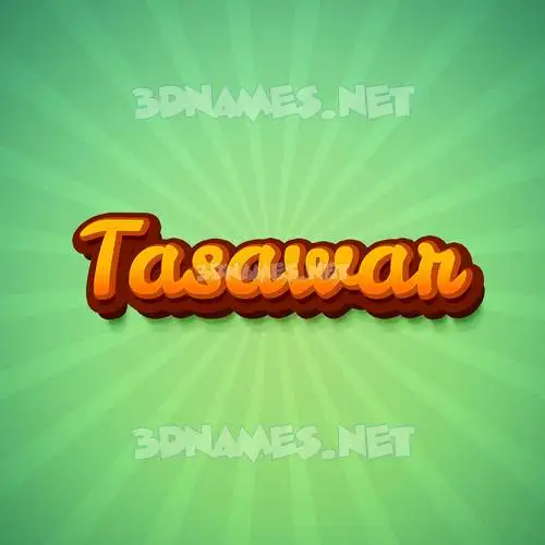 tasawar in Green Rays style - 3D name wallpaper
