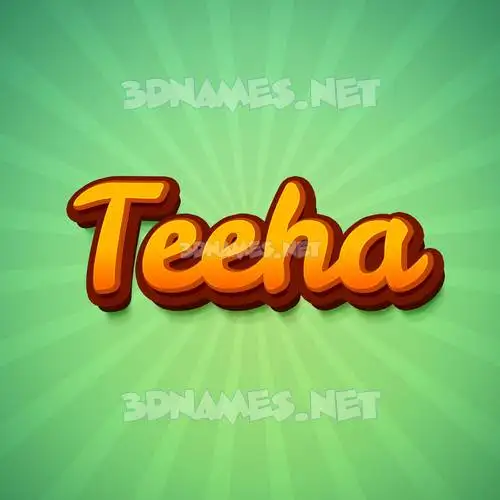 teeha in Green Rays style - 3D name wallpaper