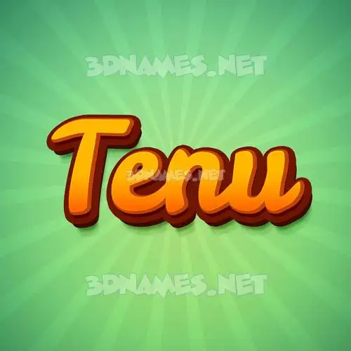 tenu in Green Rays style - 3D name wallpaper
