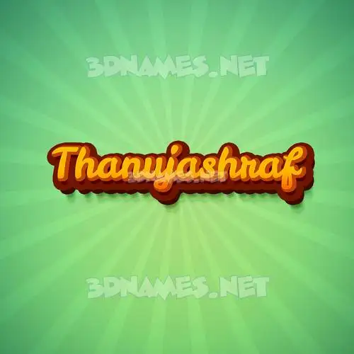 thanujashraf in Green Rays style - 3D name wallpaper