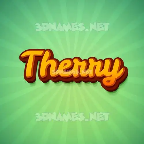therry in Green Rays style - 3D name wallpaper therry in Green Rays style - 3D name wallpaper