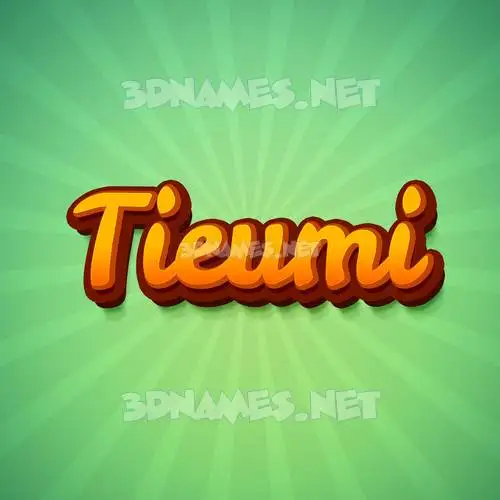 tieumi in Green Rays style - 3D name wallpaper