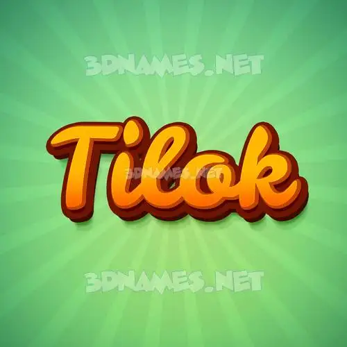 tilok in Green Rays style - 3D name wallpaper