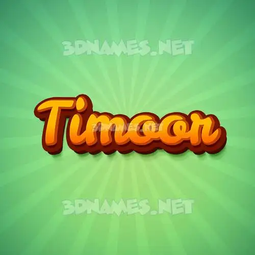 timoor in Green Rays style - 3D name wallpaper