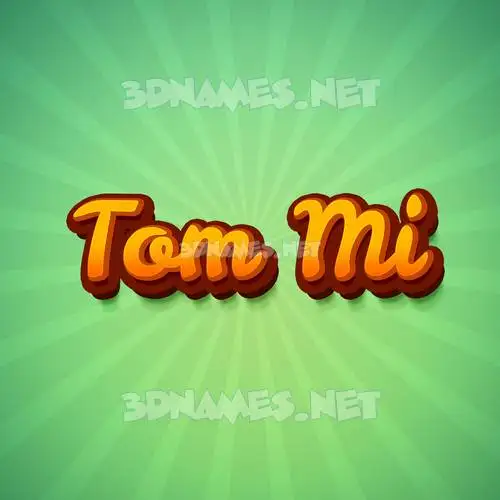 tom mi in Green Rays style - 3D name wallpaper