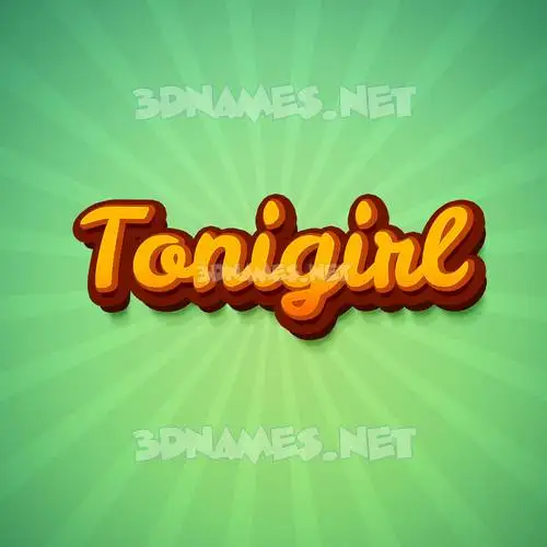 tonigirl in Green Rays style - 3D name wallpaper