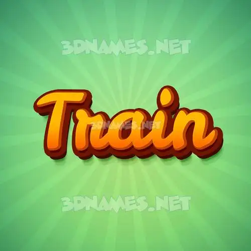 train in Green Rays style - 3D name wallpaper