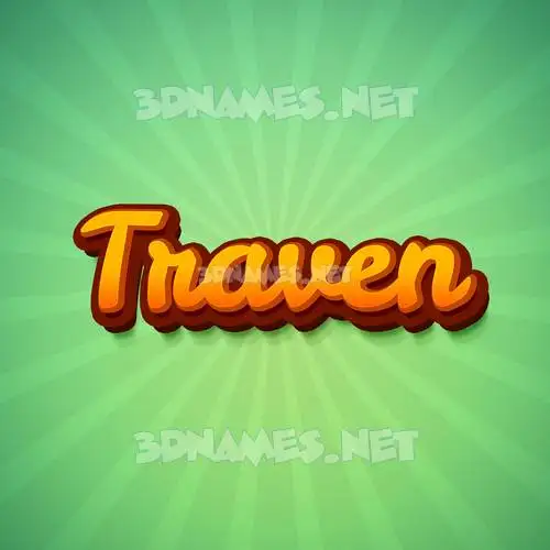 traven in Green Rays style - 3D name wallpaper