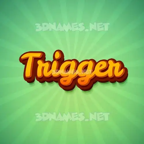 trigger in Green Rays style - 3D name wallpaper