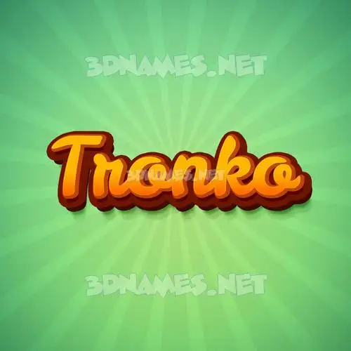 tronko in Green Rays style - 3D name wallpaper