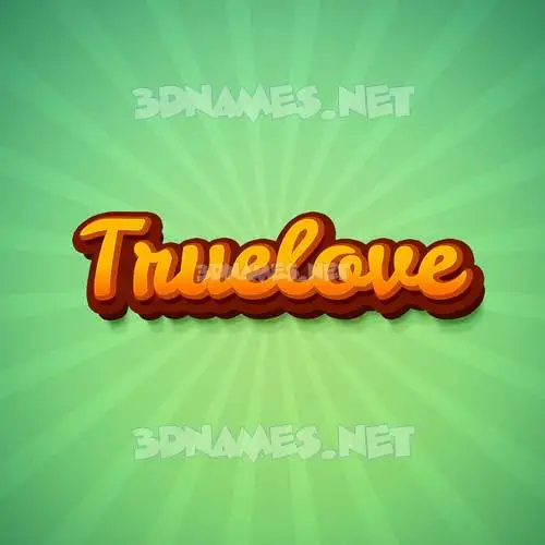 truelove in Green Rays style - 3D name wallpaper