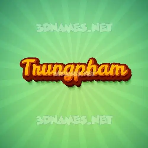 trungpham in Green Rays style - 3D name wallpaper