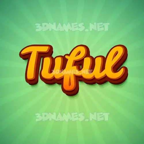tuful in Green Rays style - 3D name wallpaper