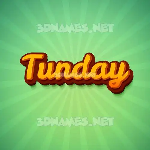 tunday in Green Rays style - 3D name wallpaper tunday in Green Rays style - 3D name wallpaper