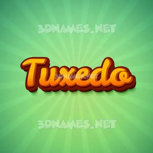 tuxedo in Green Rays style - 3D name wallpaper