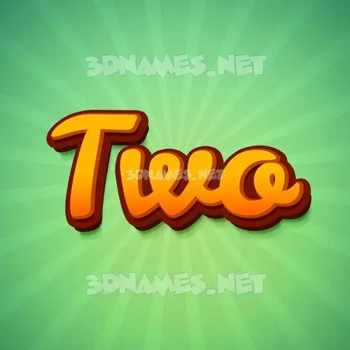 two in Green Rays style - 3D name wallpaper two in Green Rays style - 3D name wallpaper