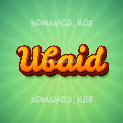 ubaid in Green Rays style - 3D name wallpaper