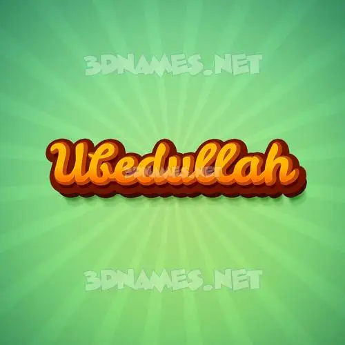 ubedullah in Green Rays style - 3D name wallpaper