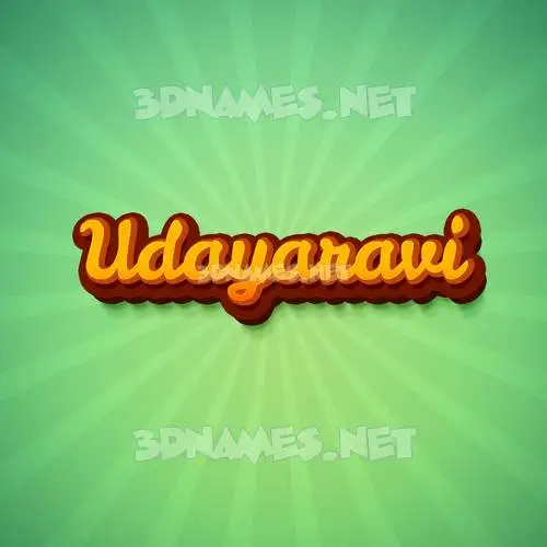 udayaravi in Green Rays style - 3D name wallpaper