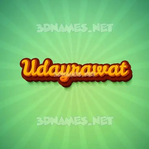udayrawat in Green Rays style - 3D name wallpaper
