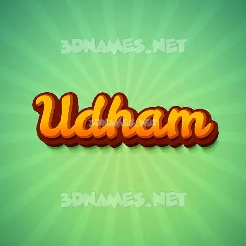udham in Green Rays style - 3D name wallpaper