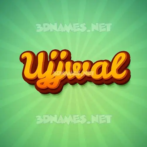 ujjwal in Green Rays style - 3D name wallpaper