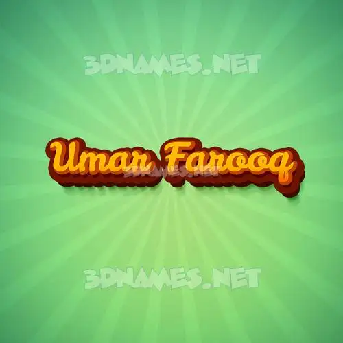 umar farooq in Green Rays style - 3D name wallpaper