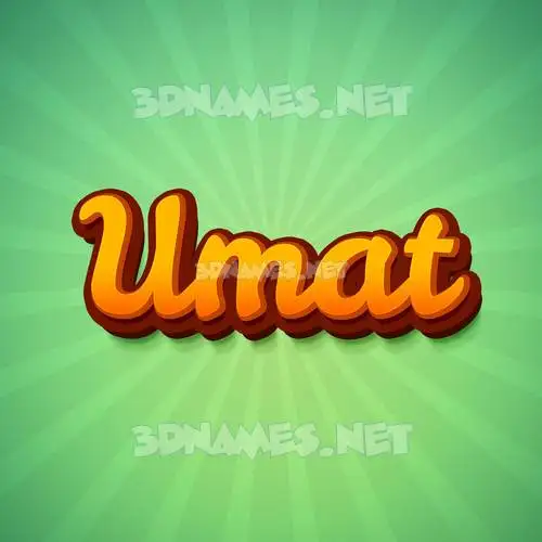 umat in Green Rays style - 3D name wallpaper