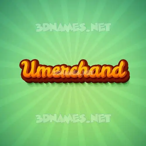 umerchand in Green Rays style - 3D name wallpaper