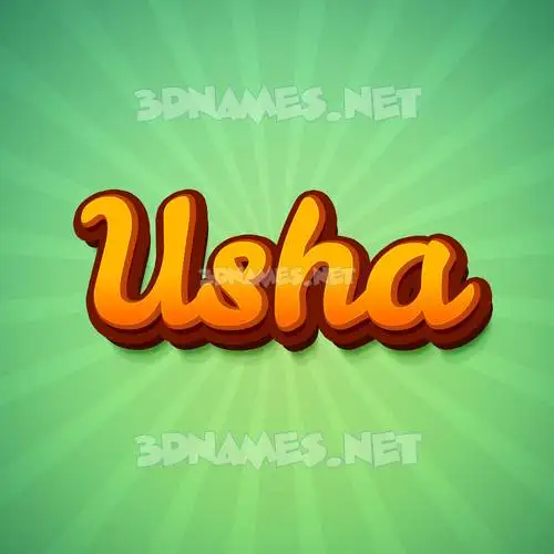 usha in Green Rays style - 3D name wallpaper