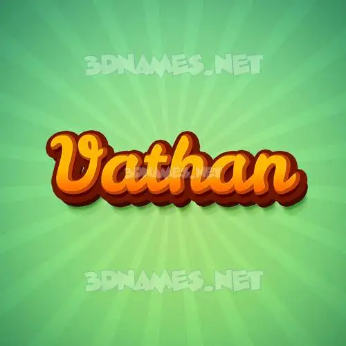 vathan in Green Rays style - 3D name wallpaper