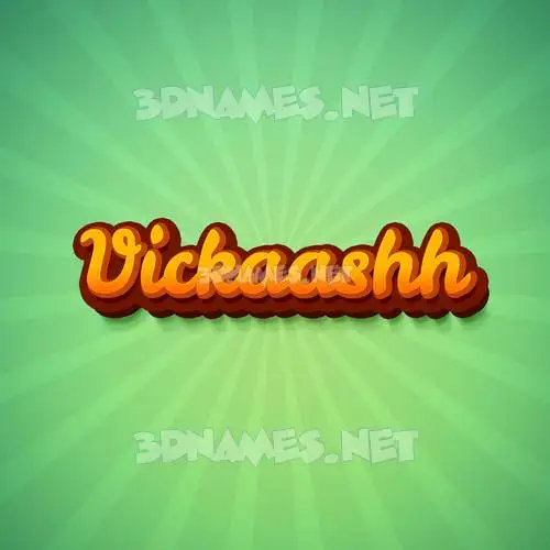 vickaashh in Green Rays style - 3D name wallpaper