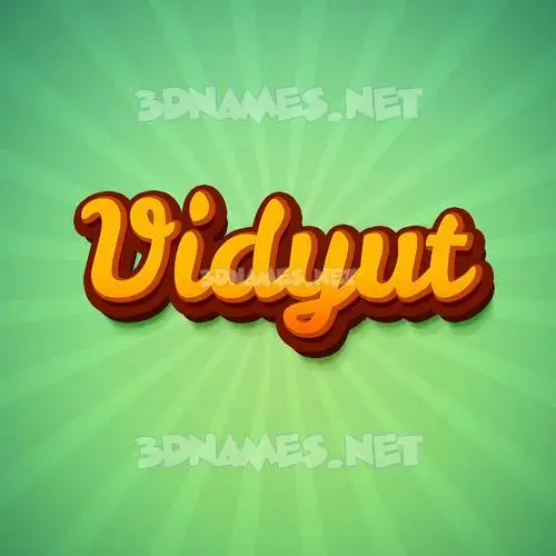 vidyut in Green Rays style - 3D name wallpaper