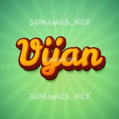 vijan in Green Rays style - 3D name wallpaper