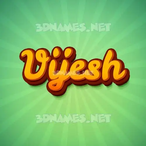 vijesh in Green Rays style - 3D name wallpaper