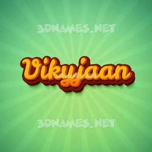 vikyjaan in Green Rays style - 3D name wallpaper