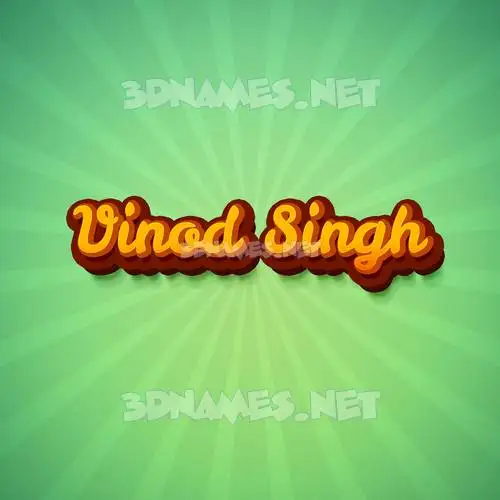 vinod singh in Green Rays style - 3D name wallpaper