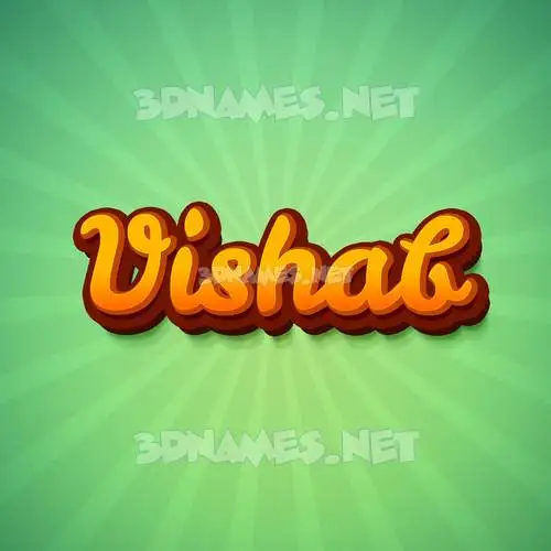 vishab in Green Rays style - 3D name wallpaper