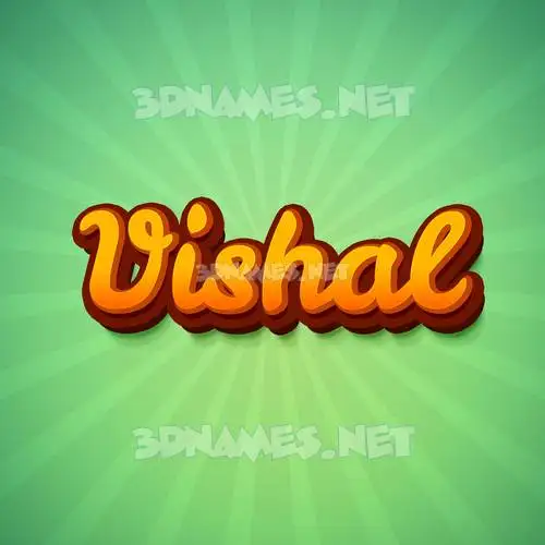 vishal in Green Rays style - 3D name wallpaper