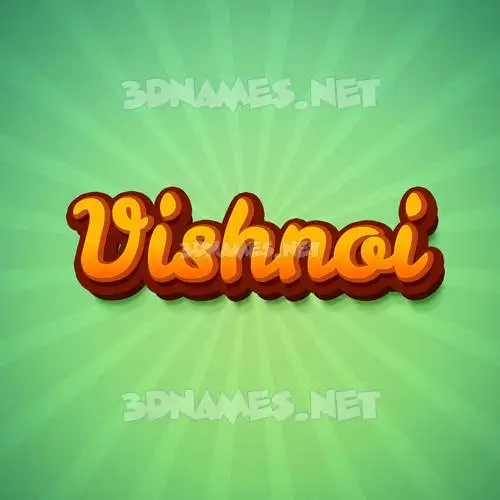 vishnoi in Green Rays style - 3D name wallpaper