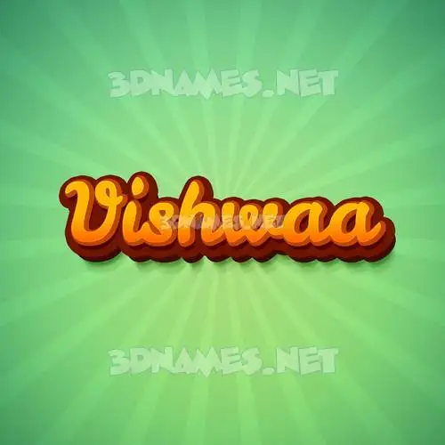 vishwaa in Green Rays style - 3D name wallpaper