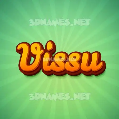 vissu in Green Rays style - 3D name wallpaper