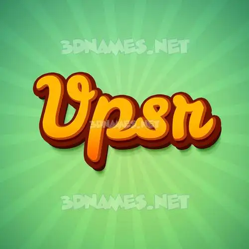 vpsr in Green Rays style - 3D name wallpaper
