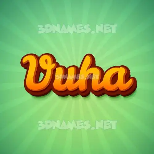 vuha in Green Rays style - 3D name wallpaper