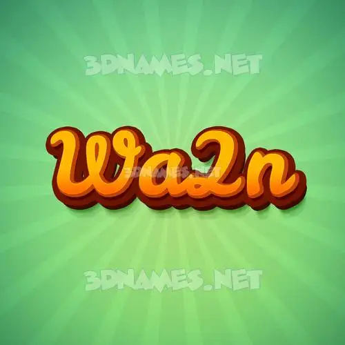 wa2n in Green Rays style - 3D name wallpaper